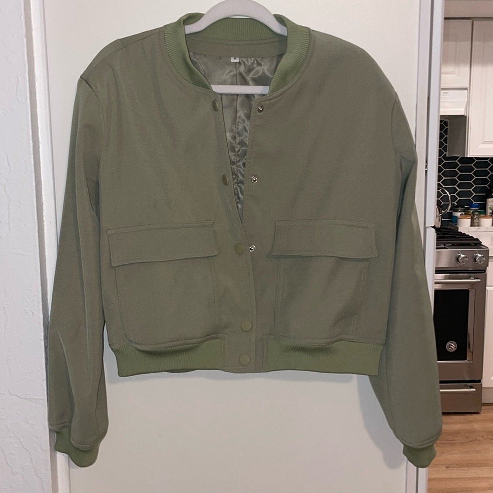 Olive Green Women's Bomber Jacket - Unbranded